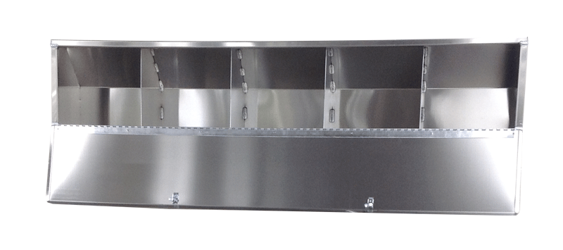 Overhead Trailer Cabinet with Radius Back - 6 foot, Aluminum