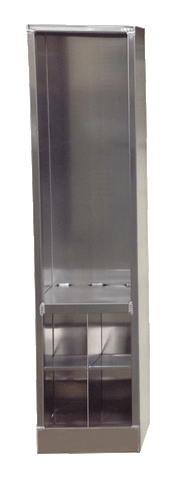 Trailer Upright Cabinet, (16"L x 67"H  x 12"D), Aluminum