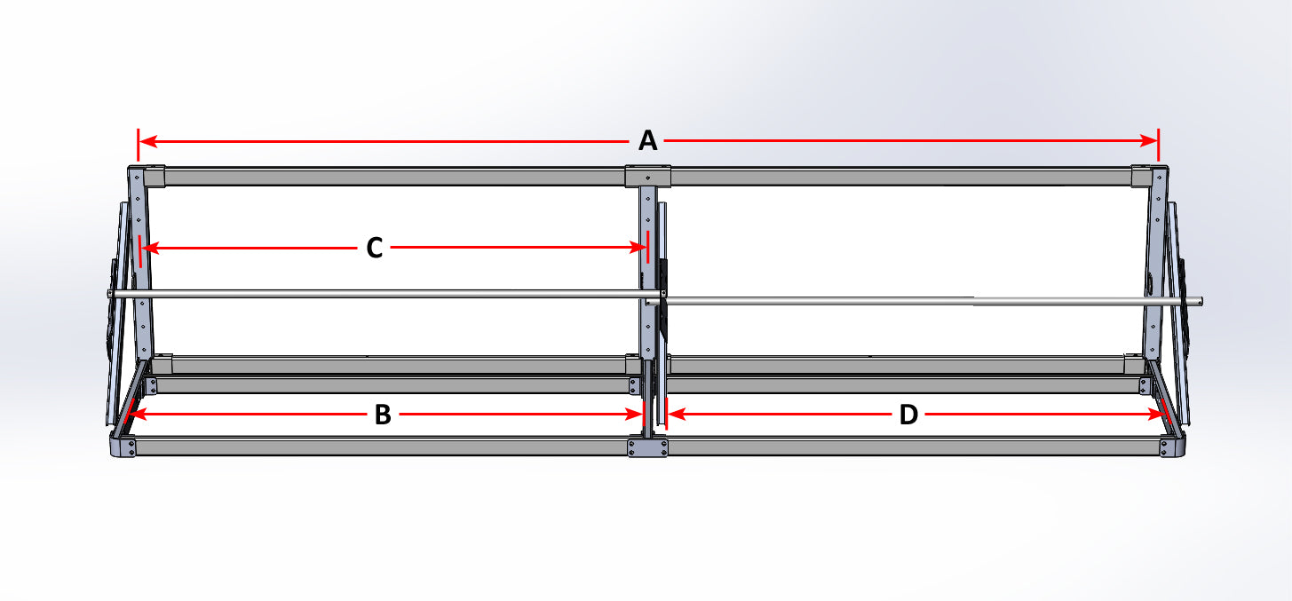 Deluxe Flip-up Tire Rack for Trailer, Garage or Workshop - 4', 5', 7', 9', 12' or 14'