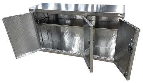 Garage & Shop Base Cabinet - 6 foot - Deluxe, (72"L x 40"H  x 22"D), Aluminum