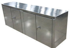 Garage & Shop Base Cabinet - 8 Foot - Deluxe - Aluminum