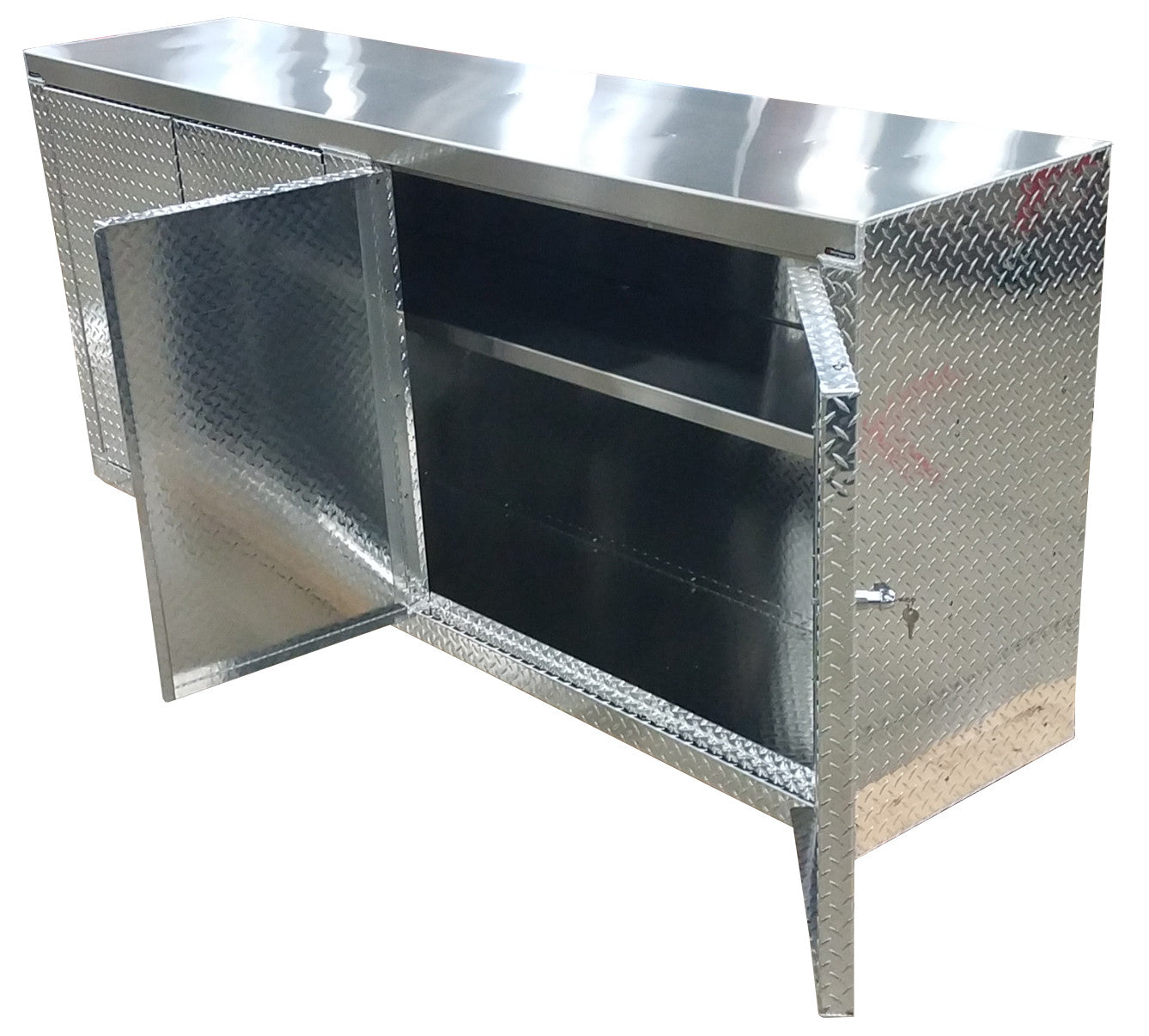 Garage & Shop Base Cabinet - 8 Foot - Deluxe - Aluminum