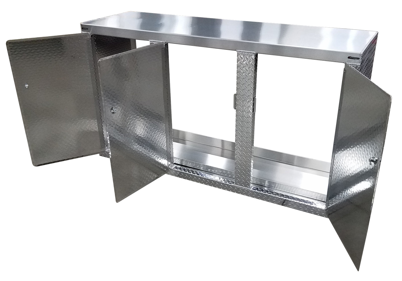 Trailer Package, Base Cabinet with Overhead Cabinet - 6 Foot, Aluminum