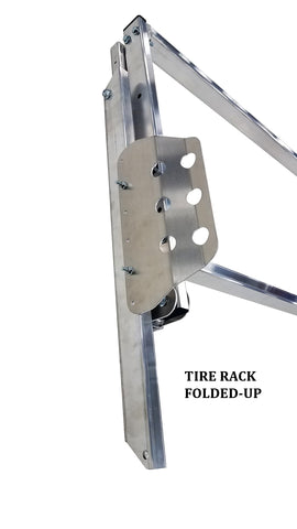 Deluxe Flip-up Tire Rack for Trailer, Garage or Workshop - 4', 5', 7', 9', 12' or 14'